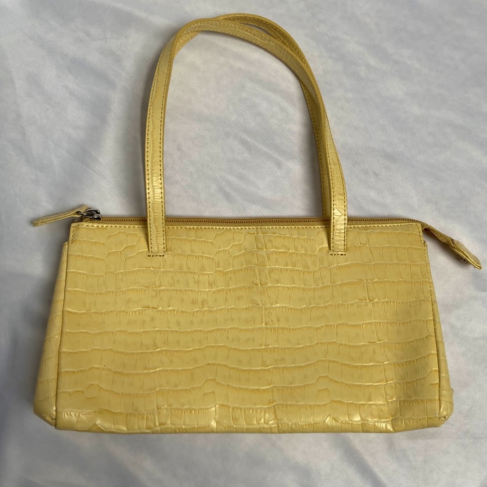 Talbots Yellow Croc-Embossed Shoulder Bag